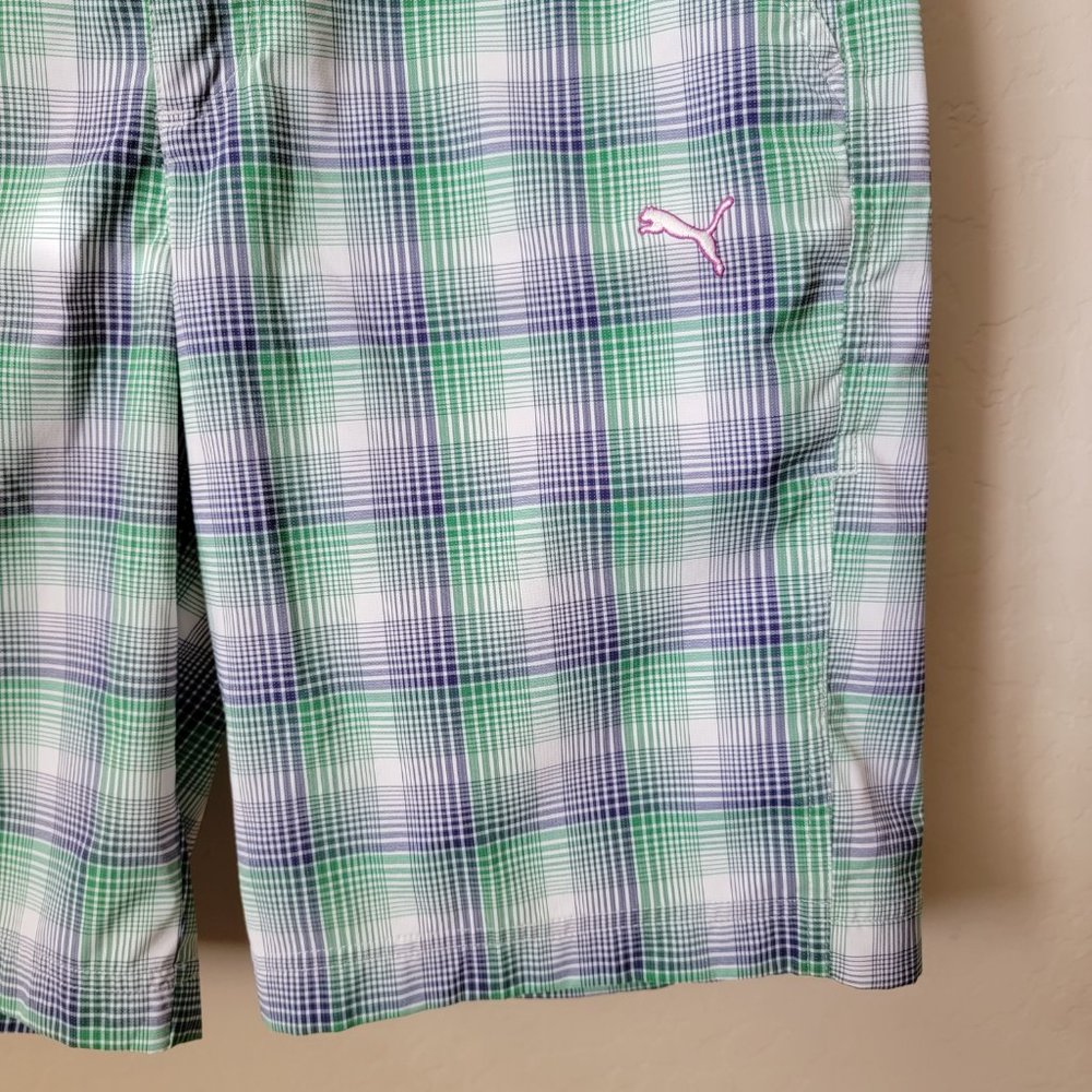 Puma Men's Plaid Golf Shorts - Picture 7 of 16